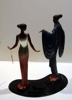 Erte Bronze Sculpture Dream Birds 1988 2 Women Stevenarts Make An