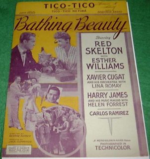 this is a great old original piece of sheet music date 1943 cover red