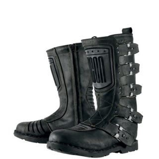 Icon 1000 Elsinore Motorcycle Boots Johnny Black 11 5 US
