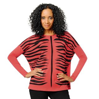  dg2 zebra print jersey knit tunic with jewels rating 43 $ 14 98 s h
