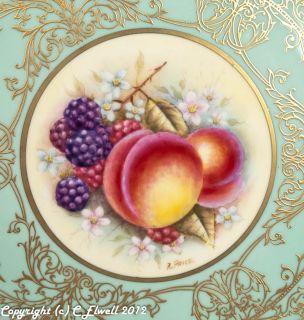 Royal Worcester Hand Painted Fruit Plate by Price   Peaches