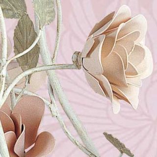 ashley elyse mini chandelier in french cream with pink roses