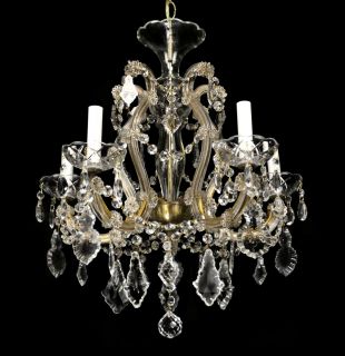 Antique Crystal Chandelier Vintage Maria Theresa Glass French Italian
