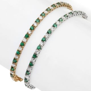Absolute Diamond Emerald Color Multi Stone Line Bracelet at