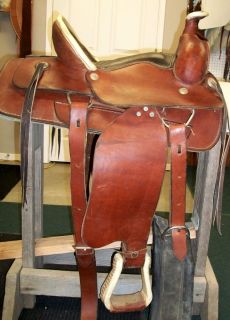 USED WESTERN HORSE TACK RANCH BUCK A ROO ROPING STOCK WESTERN SADDLE