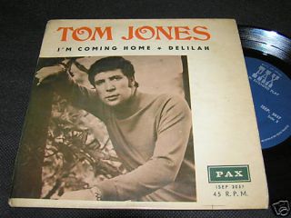  Tom Jones I'M Coming Home Delilah Israeli 7" 45 Pax