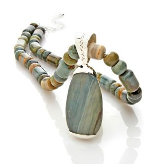 Jay King Petrified Swamp Bog Wood Pendant and Necklace at