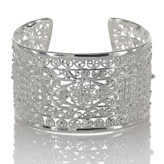 Isharya 925 Sterling Silver Filigree Cuff Bracelet