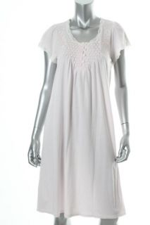 Miss Elaine New Pink Short Sleeve Embroidered Lace Trim Nightgown s