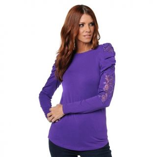  dg2 puff sleeve jersey tee with lace trim sleeve rating 52 $ 14 96 s h