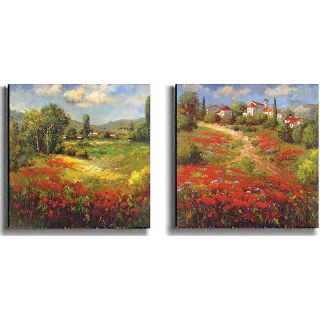 Country Village Canvas Wall Art by Hulsey   Set of 2