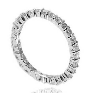  CZ 925 Sterling Silver Womens Fashion Stackable Eternity Ring