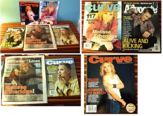 Lot of 5 Melissa Ethridge Magazines Curve Advocate Between The Lines