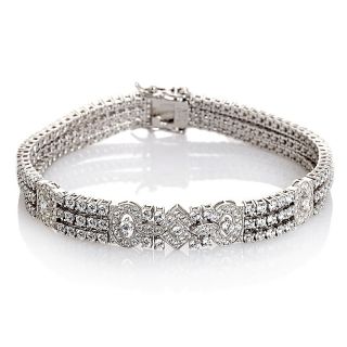 Xavier Absolute™ Round and Pavé Art Deco 3 Row Station Bracelet at