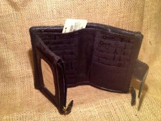 fossil emory multifold black leather wallet nwt sl2932