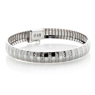 Michael Anthony Jewelry Sterling Silver Diamond Cut Omega Bracelet
