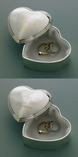 Personalized Engraved Silver Heart Trinket Jewelry Box