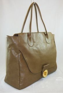 Leather Turnlock Hobo Tote Shoulder Handbag 9008