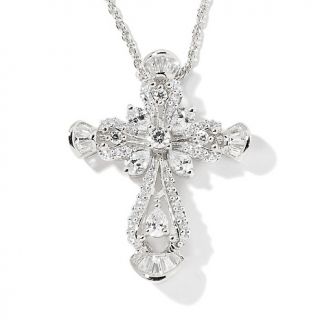 Victoria Wieck 1.64ct Absolute™ Baguette Tipped Cross Pendant with