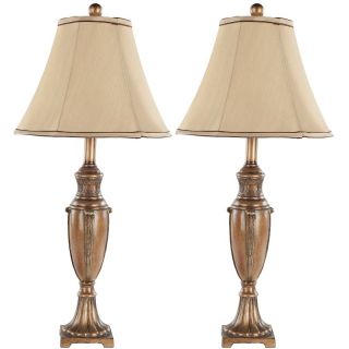 Safavieh Set of 2 Gold Resin Desk and Table Lamps