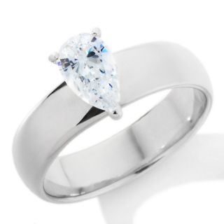 1ct Absolute™ Pear Cut Wide Band Solitaire Ring