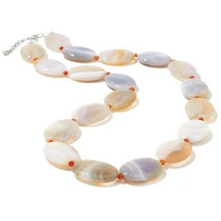 Natural Agate Oval Beaded 30 Necklace