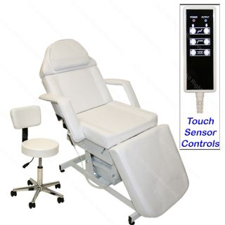 White Electric Massage Facial Table Bed Chair Barber Beauty Spa Salon