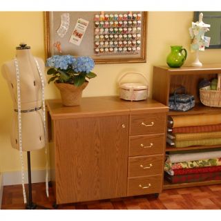 Arrow 300 Oak Airlift Sewing Cabinet with Drawers   Oak