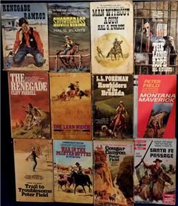 57 Vintage Western Paperback Book Lot Old Pulp RARE Titles All