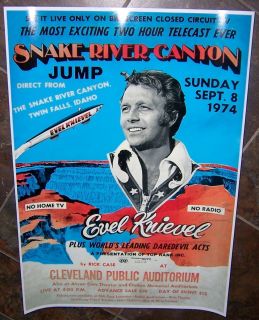 Evel Knievel Snake River Canyon Jump Poster Cool Evil