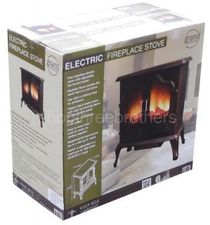  Free Standing Portable Electric Fireplace Stove Space Heater 5100 BTU