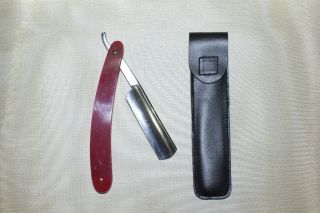 NY SELECTIVE BRAND 1 STRAIGHT RAZORS WITH RED HANDLE HOLLOW GROUND W