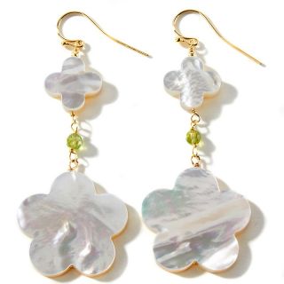 Mother of Pearl and Peridot Vermeil Drop Earrings