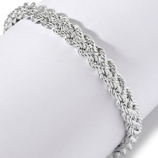 Jewelry Bracelets Chain Sterling Silver Braided Rope Chain 7