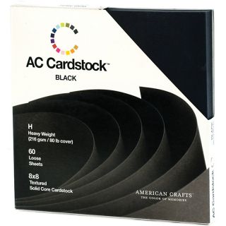 Scrapbooking American Crafts 80 lb. Cardstock   8 x 8 Black