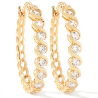 84ct Absolute™ Round S Wrapped Hoop Earrings