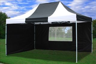 10x15 Pop Up Canopy Party Tent Gazebo EZ Black White