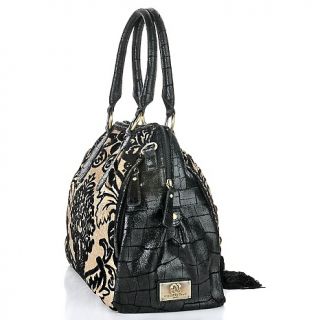 Sharif French Tapestry and Beaded Leather Doctors Satchel