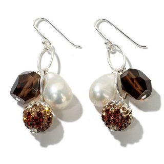Sally C Treasures Clustered Cultured Freshwater Pearl and Smoky Quartz