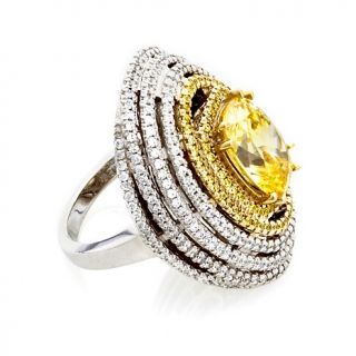 Jean Dousset Absolute Canary and Pavé 6 Row Frame Ring at