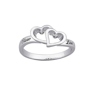 Jewelry Rings Personalized Top Engraved Diamond Hearts and Name
