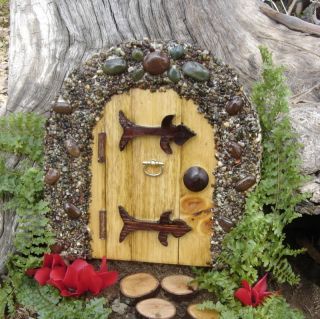 Miniature Garden Fairy Gnome Hobbit Elf Troll Door Fae Style Rock Door