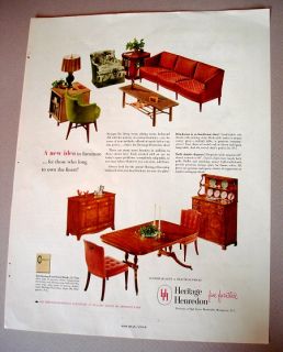 1952 Heritage Henredon Fine Furniture Print Ad