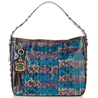 Sharif Sharif Couture Painted Genuine Snakeskin Hobo with Keychain