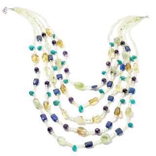 Jewelry Necklaces Beaded Sally C Treasures 5 Strand Multigemstone