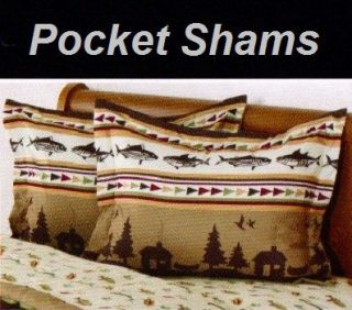 Fish Ermans Dream Cabin Cottage Lodge Canoe Queen Comforter Set Bed