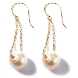 Jewelry Earrings Drop 14K 9.5mm White Cultured Freshwater Pearl