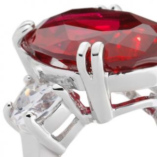 Susan Lucci Simulated Ruby and Clear CZ Cocktail Ring