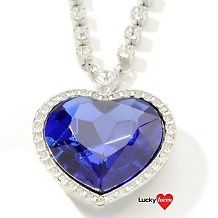 graziano blue heart drop silvertone necklace $ 14 97 $ 39 95