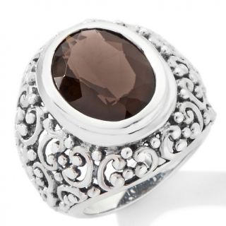 156 101 sally c treasures 7ct smoky quartz sterling silver filigree